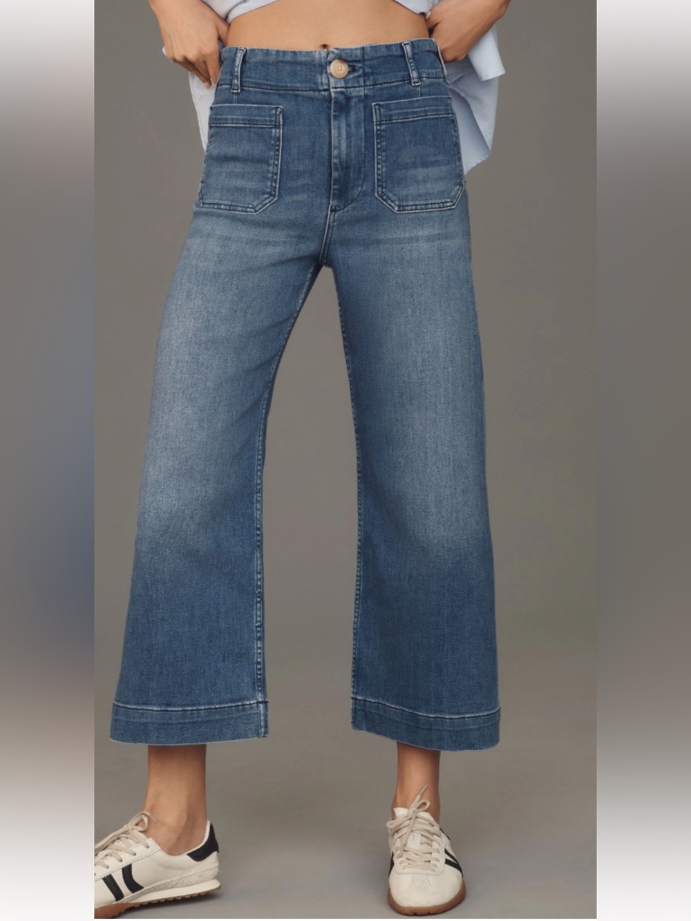 Pilcro and the Letterpress by Anthropologie Wide Leg Colette Jeans Cropped Sz 28